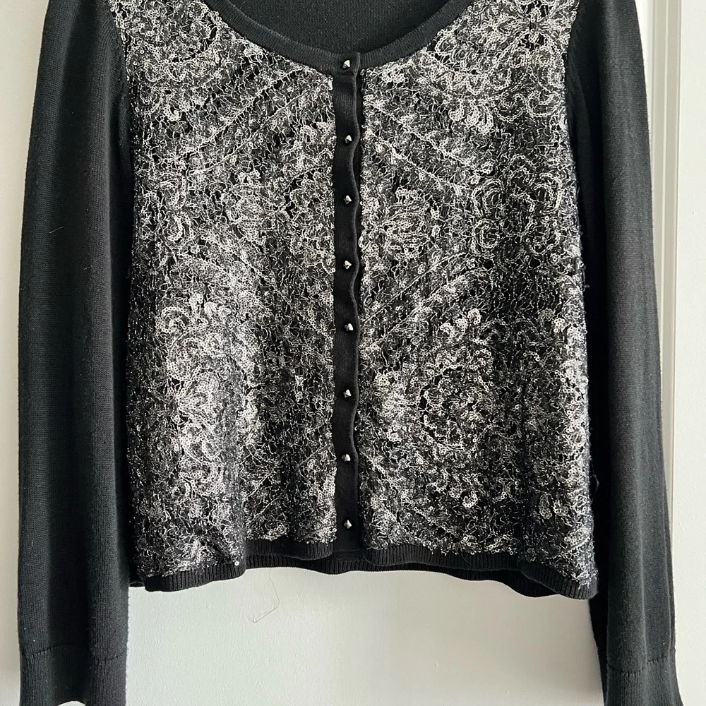 Anthropologie Sweater NWOT Sequined Detail Knitted And Knotted Size L Amazing! - Picture 6 of 10